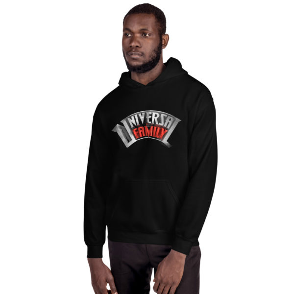 Unisex Universal Family Hoodie Red/Sliver Logo Heavy Gildan Fabric - Image 3