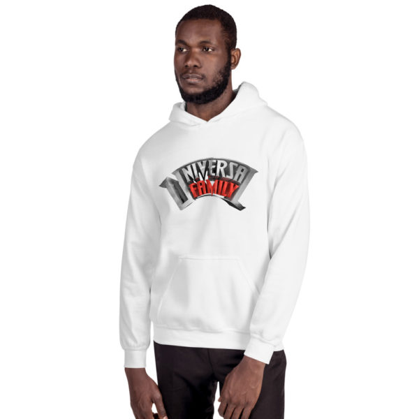 Unisex Universal Family Hoodie Red/Sliver Logo Heavy Gildan Fabric - Image 2