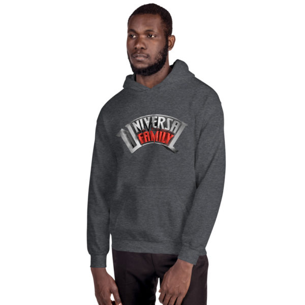 Unisex Universal Family Hoodie Red/Sliver Logo Heavy Gildan Fabric - Image 4